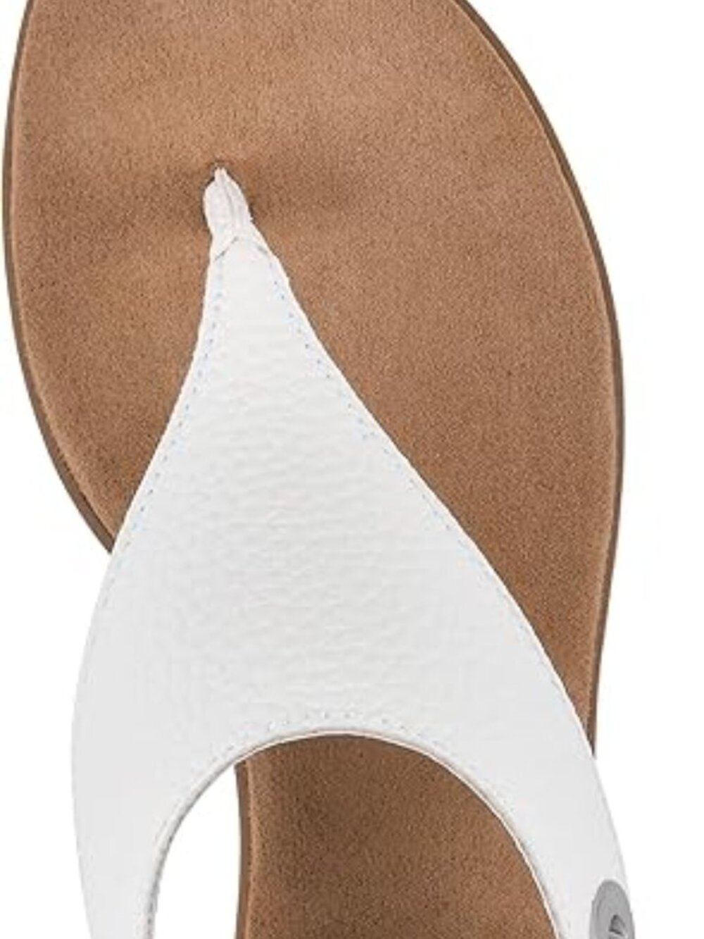 WHITE MOUNTAIN Shoes London Women's Flat Sandal, White/Tumbled Sm, 9 M